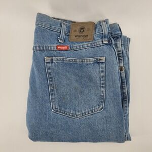 Wrangler Authentic Western‎ Jeans Mens 38x34 Light Wash Straight Leg Denim